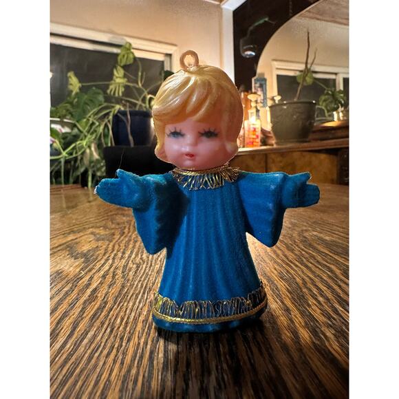 Vintage 1950's Blue Angel Christmas Ornament - Picture 1 of 6